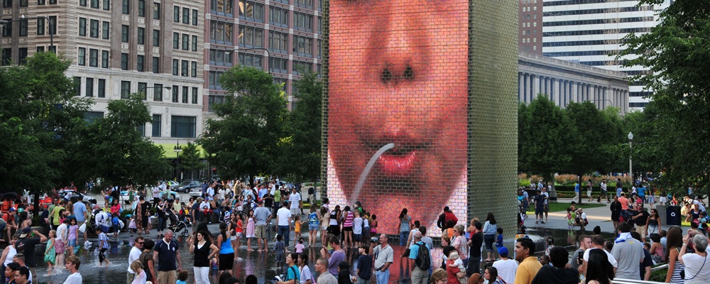 Chicago - Crown Fountain - Millenium Park